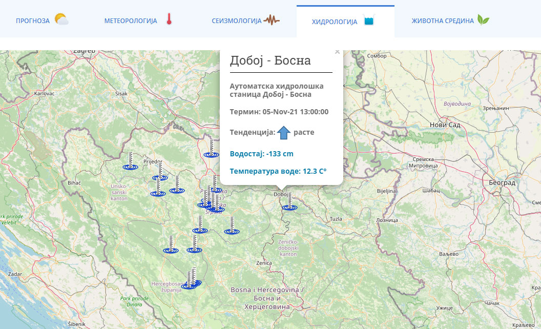 vodostaj bosne doboj 13 h 05 11