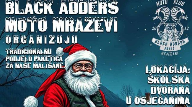 FOTO: Dobojski Info | Moto klub "Black Adders" organizuje tradicionalnu podjelu paketića u Osječanima