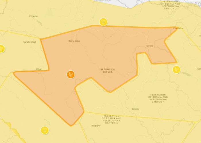FOTO: Dobojski Info | NARANDŽASTO UPOZORENJE ZA DOBOJ: Jak vjetar prijeti gradskom i ruralnom području