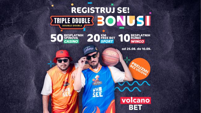 FOTO: Dobojski Info | VOLCANOBET PRIREDIO NAJVEĆU BONUS AKCIJU: „Triple Double - Igraj košarku“ bonusi bez uslova 