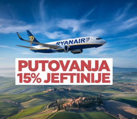 Ryanair pokrenuo 48-časovnu rasprodaju sa 15% popusta na karte za zimska putovanja