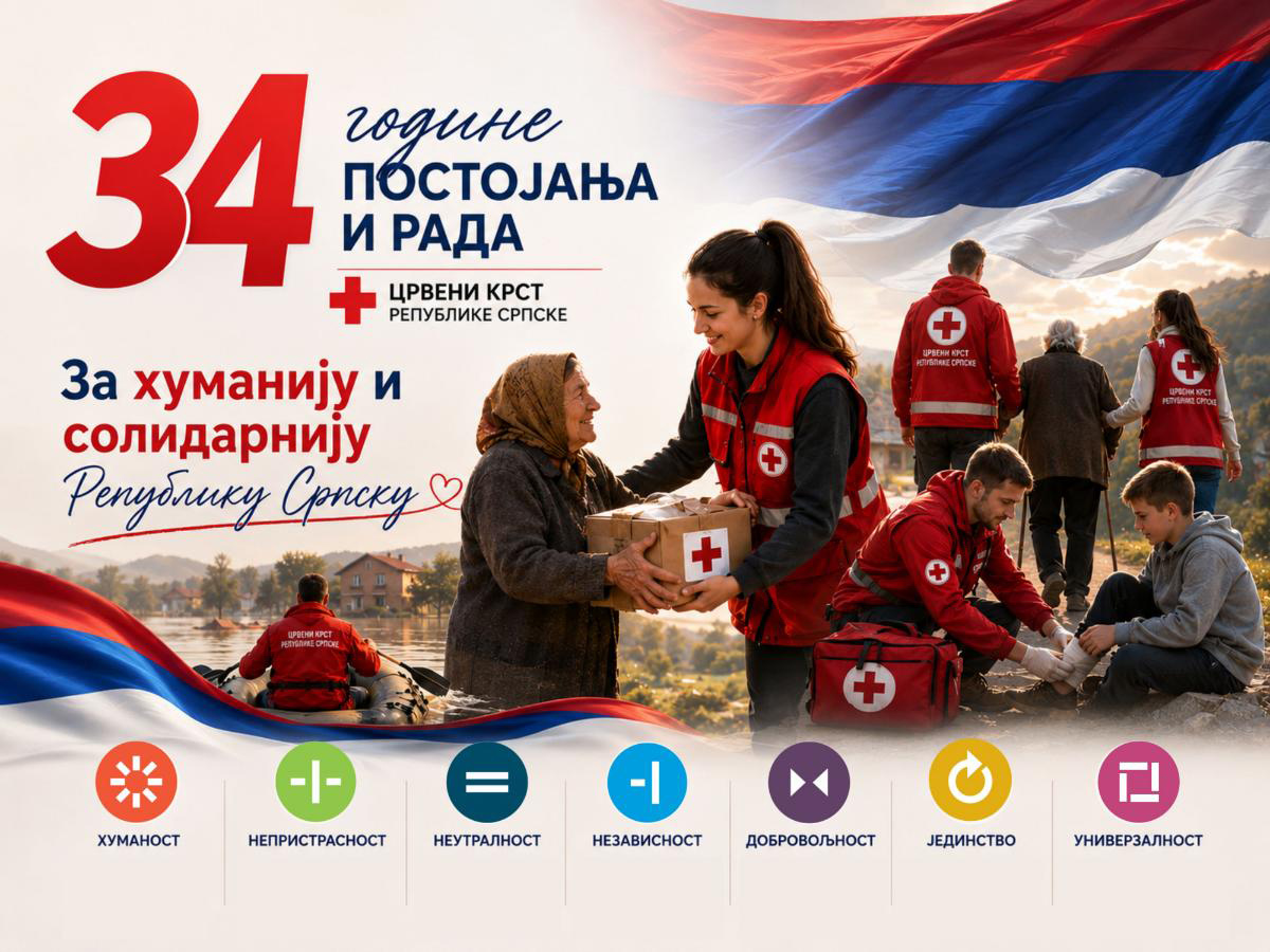Crveni krst Republike Srpske obilježava 34 godine rada i okuplja sekretare lokalnih organizacija