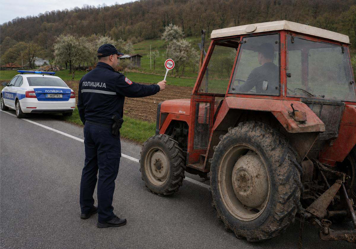 DOBOJ: Vozač traktora uhapšen sa 2,41 promil alkohola