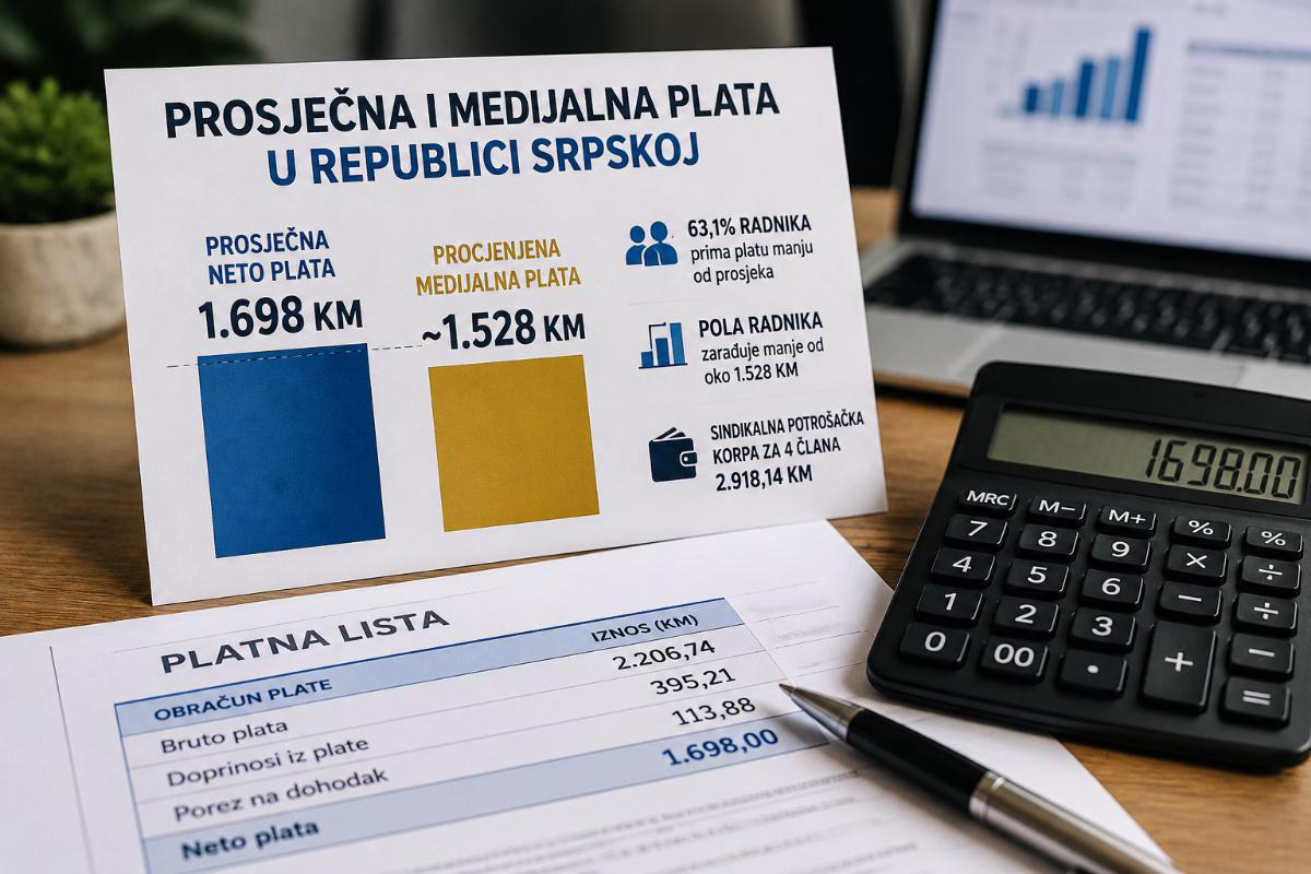 ANALIZA: Prosječna plata 1.698 KM, ali 63 odsto radnika zarađuje manje – koliko zapravo iznosi „tipična“ plata u Srpskoj?