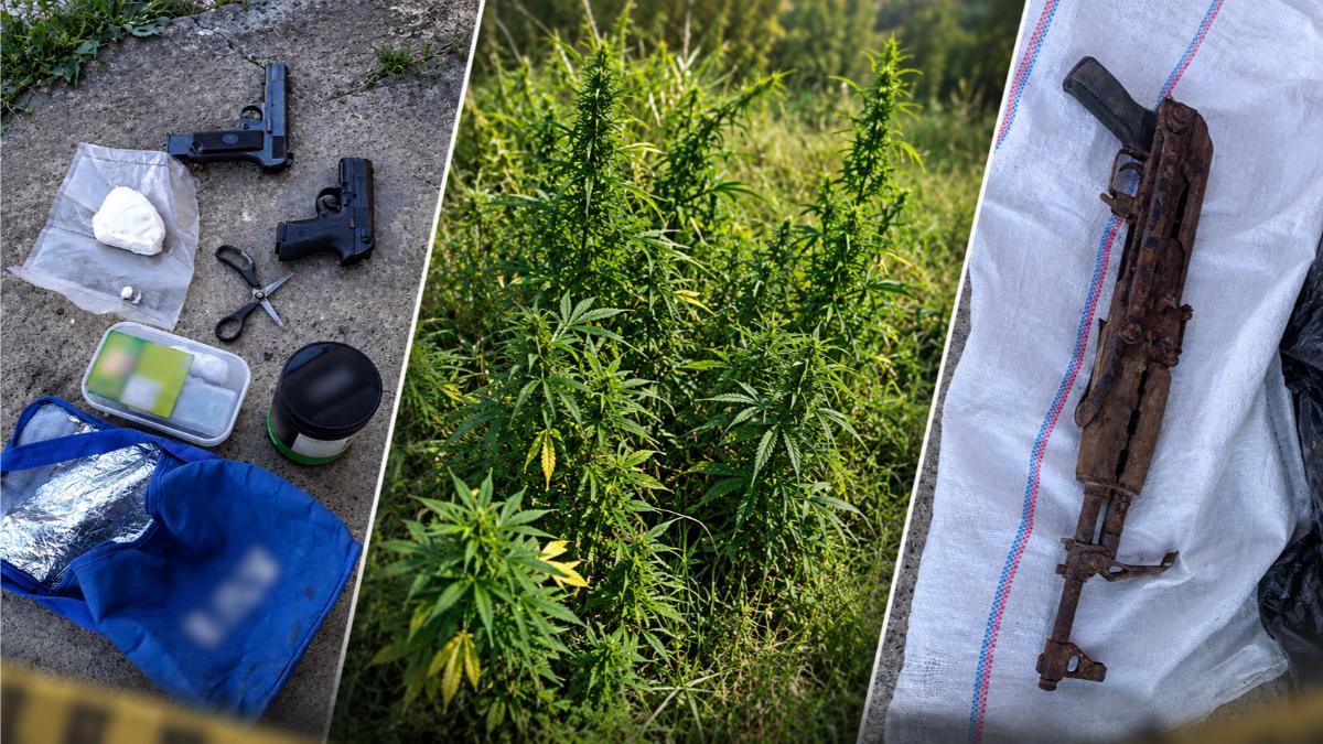(FOTO) AKCIJA POLICIJE U DOBOJU: Pronađeno skoro 137 grama kokaina, automatska puška, dva pištolja i stabljike konoplje