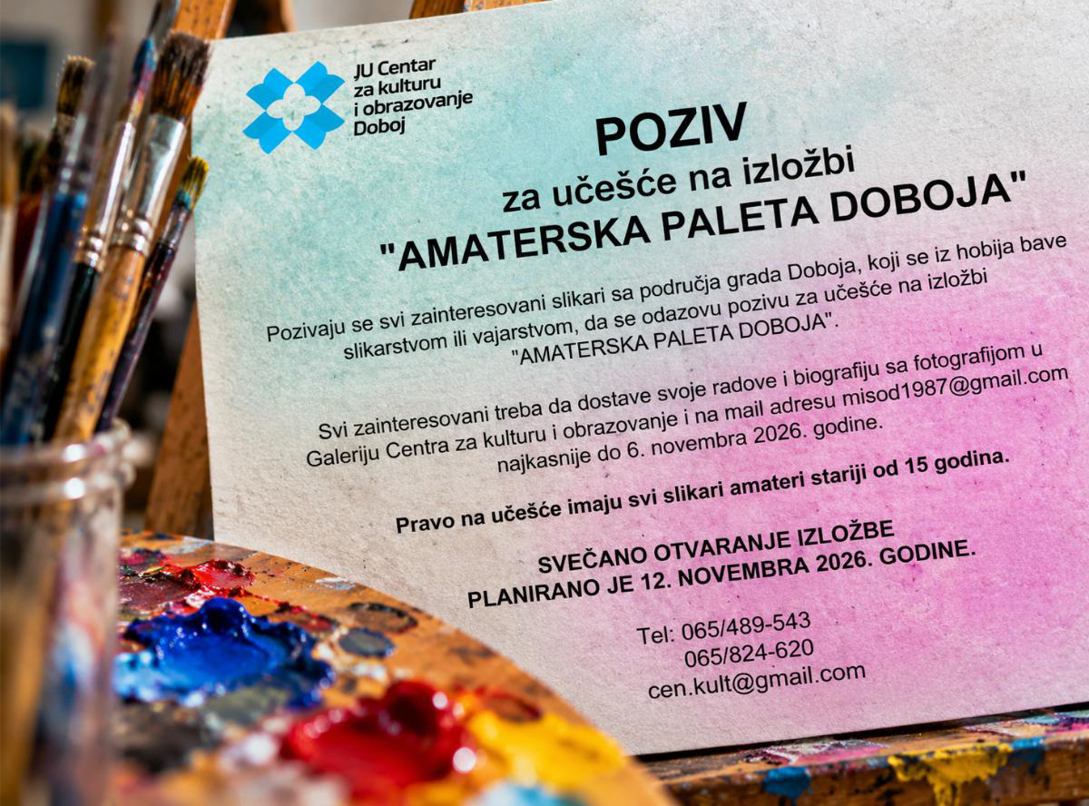 DOBOJ: Otvoren poziv za učešće na izložbi „Amaterska paleta Doboja“, prijave do 6. novembra