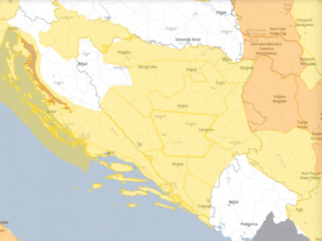 FOTO: Dobojski Info | ŽUTI METEOALARM ZA VEĆI DIO BIH: Upozorenja za vozače i planinare